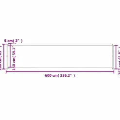 Maison Exclusive Parasols, Voiles D’Ombrage | - Auvent latéral rétractable de patio 140x500 cm rouge