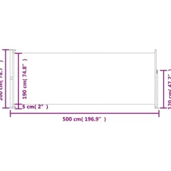 Maison Exclusive Parasols, Voiles D’Ombrage | - Auvent latéral rétractable de patio 200x500 cm marron