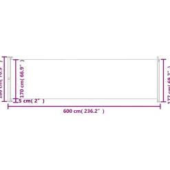 Maison Exclusive Parasols, Voiles D’Ombrage | - Auvent latéral rétractable de patio 180x600 cm crème