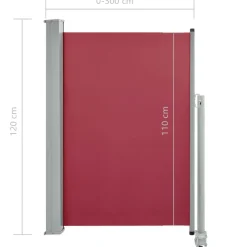 Maison Exclusive Brise-Vues, Bordures Et Dallages | - Auvent latéral rétractable de patio 120x300 cm rouge