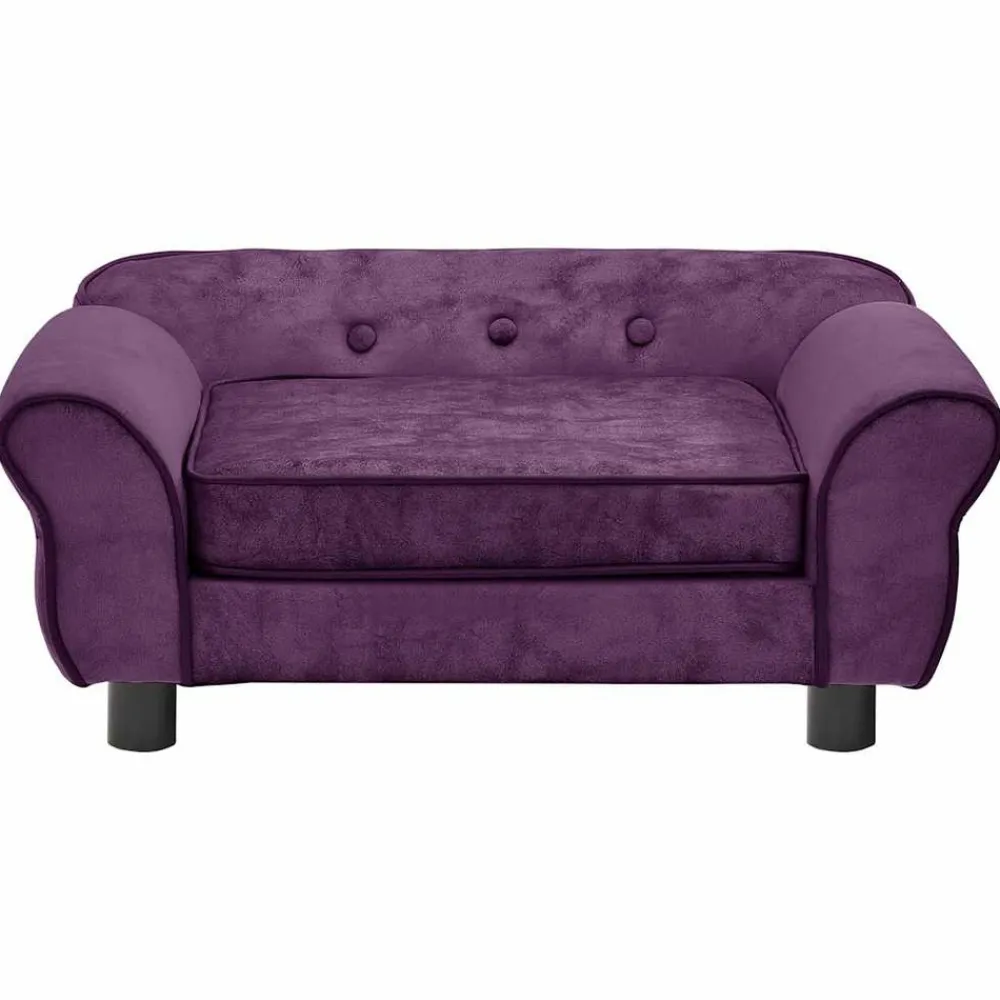 Maison Exclusive Niches, Paniers Et Transports | - Canapé pour chien bordeaux 72x45x30 cm peluche