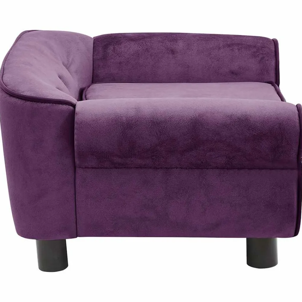 Maison Exclusive Niches, Paniers Et Transports | - Canapé pour chien bordeaux 72x45x30 cm peluche