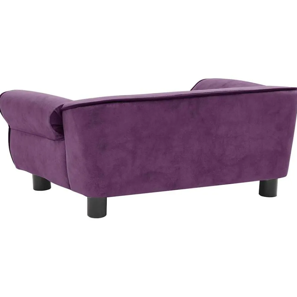 Maison Exclusive Niches, Paniers Et Transports | - Canapé pour chien bordeaux 72x45x30 cm peluche