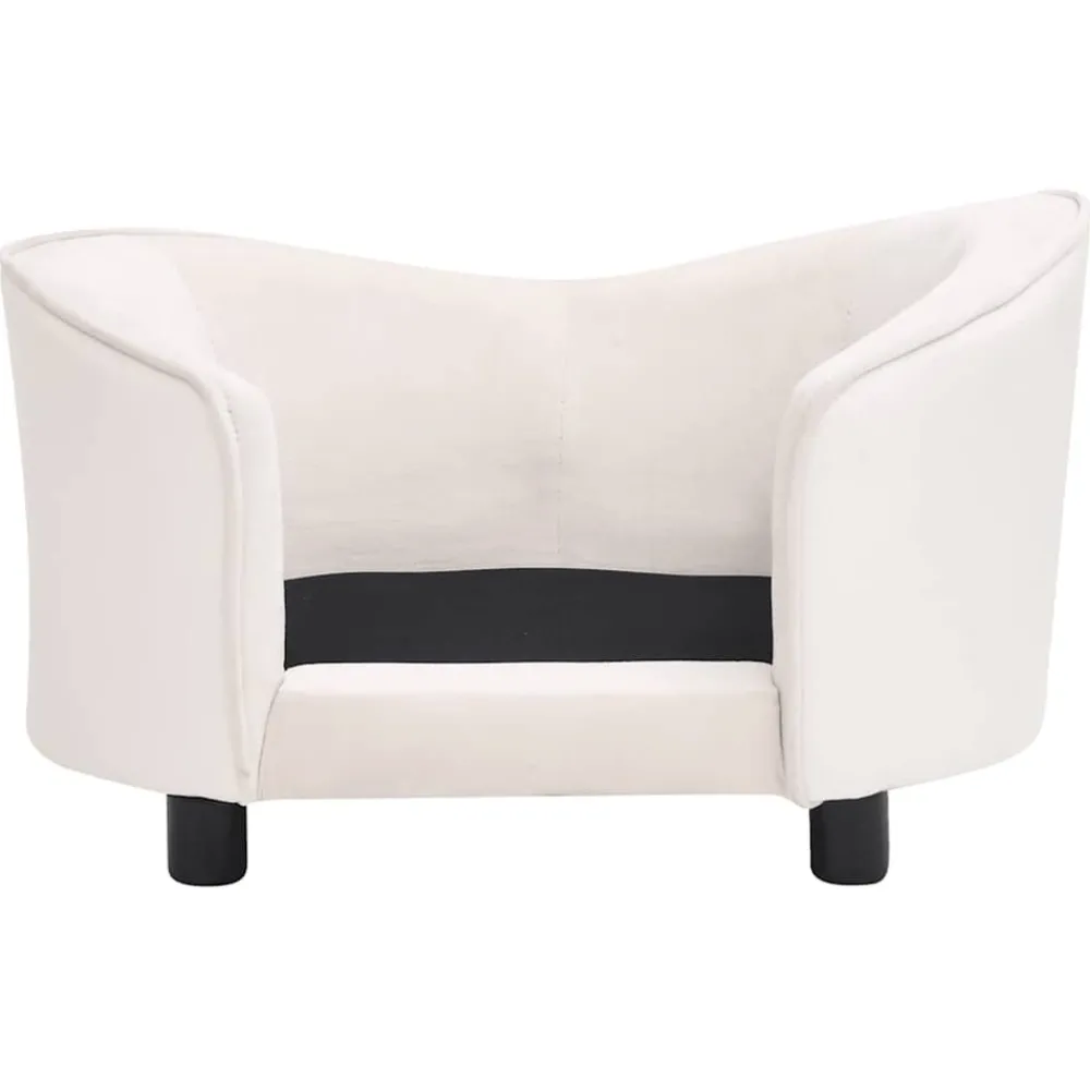 Maison Exclusive Niches, Paniers Et Transports | - Canapé pour chien crème 69x49x40 cm peluche et similicuir