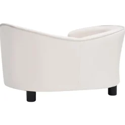 Maison Exclusive Niches, Paniers Et Transports | - Canapé pour chien crème 69x49x40 cm peluche et similicuir