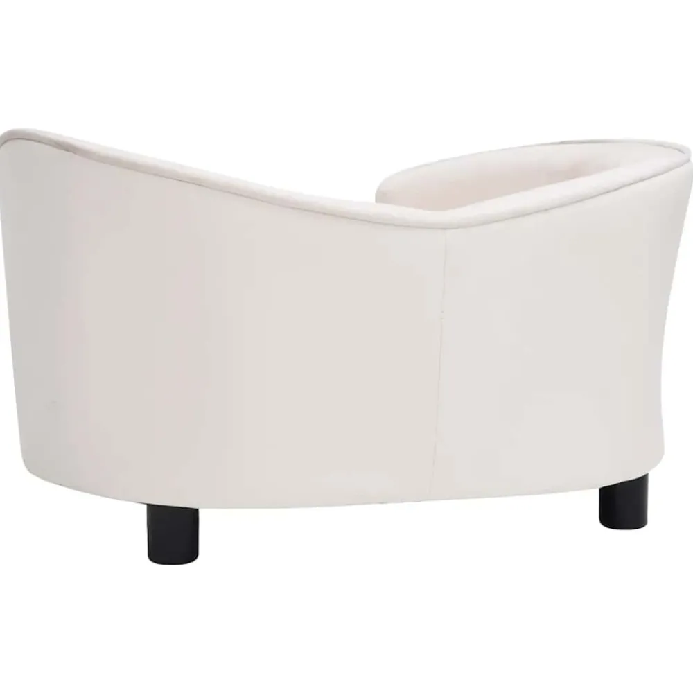 Maison Exclusive Niches, Paniers Et Transports | - Canapé pour chien crème 69x49x40 cm peluche et similicuir