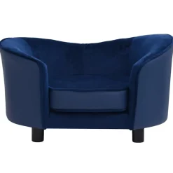 Maison Exclusive Niches, Paniers Et Transports | - Canapé pour chien bleu 69x49x40 cm peluche et similicuir