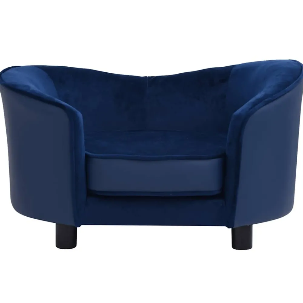 Maison Exclusive Niches, Paniers Et Transports | - Canapé pour chien bleu 69x49x40 cm peluche et similicuir