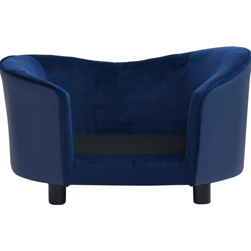 Maison Exclusive Niches, Paniers Et Transports | - Canapé pour chien bleu 69x49x40 cm peluche et similicuir