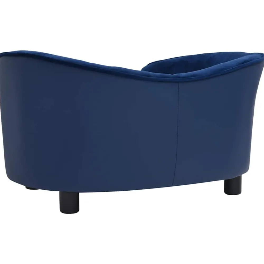 Maison Exclusive Niches, Paniers Et Transports | - Canapé pour chien bleu 69x49x40 cm peluche et similicuir
