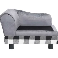 Maison Exclusive Niches, Paniers Et Transports | - Canapé pour chien gris 57x34x36 cm peluche