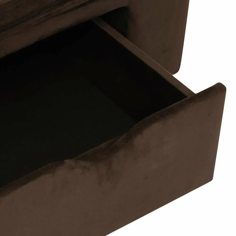 Maison Exclusive Niches, Paniers Et Transports | - Canapé pour chien avec tiroir marron 75x50x38 cm peluche