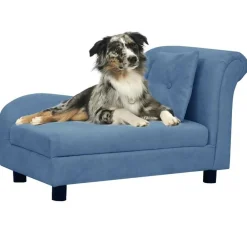 Maison Exclusive - Canapé pour chien avec oreiller bleu 83x44x44 cm peluche Discount