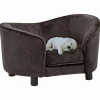 Maison Exclusive Niches, Paniers Et Transports | - Canapé pour chien marron 69x49x40 cm peluche