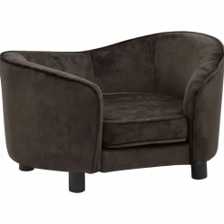 Maison Exclusive Niches, Paniers Et Transports | - Canapé pour chien marron 69x49x40 cm peluche