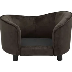 Maison Exclusive Niches, Paniers Et Transports | - Canapé pour chien marron 69x49x40 cm peluche