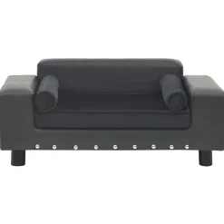 Maison Exclusive Niches, Paniers Et Transports | - Canapé pour chien gris foncé 81x43x31 cm peluche et similicuir