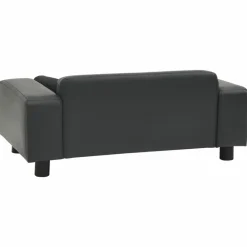 Maison Exclusive Niches, Paniers Et Transports | - Canapé pour chien gris foncé 81x43x31 cm peluche et similicuir