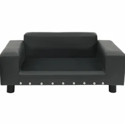 Maison Exclusive Niches, Paniers Et Transports | - Canapé pour chien gris foncé 81x43x31 cm peluche et similicuir