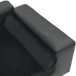 Maison Exclusive Niches, Paniers Et Transports | - Canapé pour chien gris foncé 81x43x31 cm peluche et similicuir