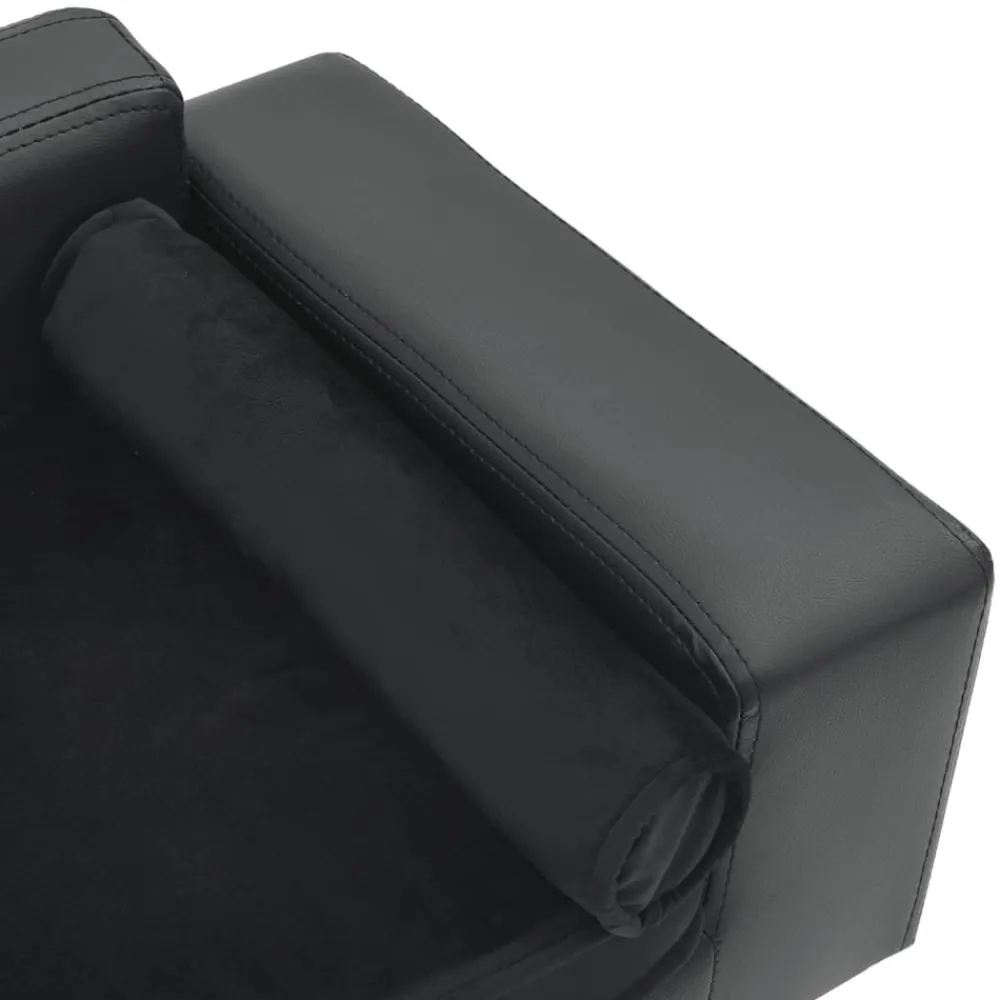 Maison Exclusive Niches, Paniers Et Transports | - Canapé pour chien gris foncé 81x43x31 cm peluche et similicuir