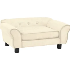 Maison Exclusive Niches, Paniers Et Transports | - Canapé pour chien crème 72x45x30 cm peluche