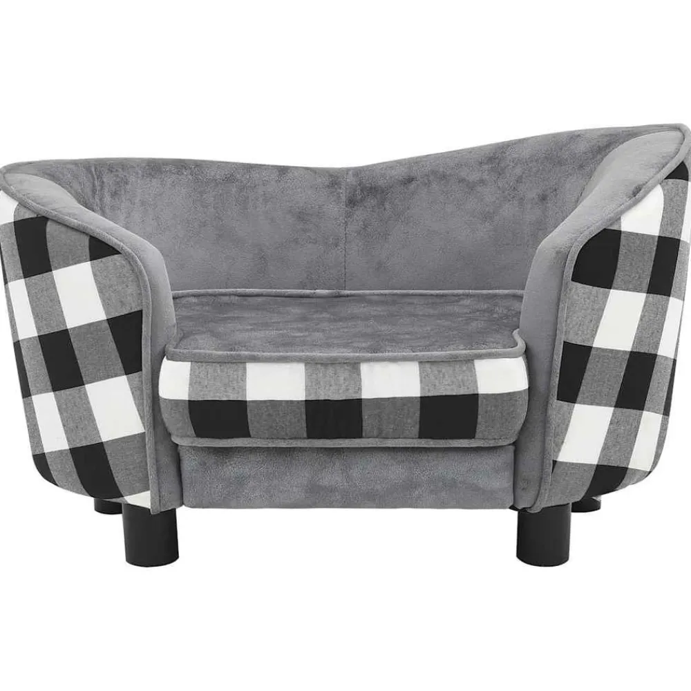 Maison Exclusive Niches, Paniers Et Transports | - Canapé pour chien gris 68x38x38 cm peluche