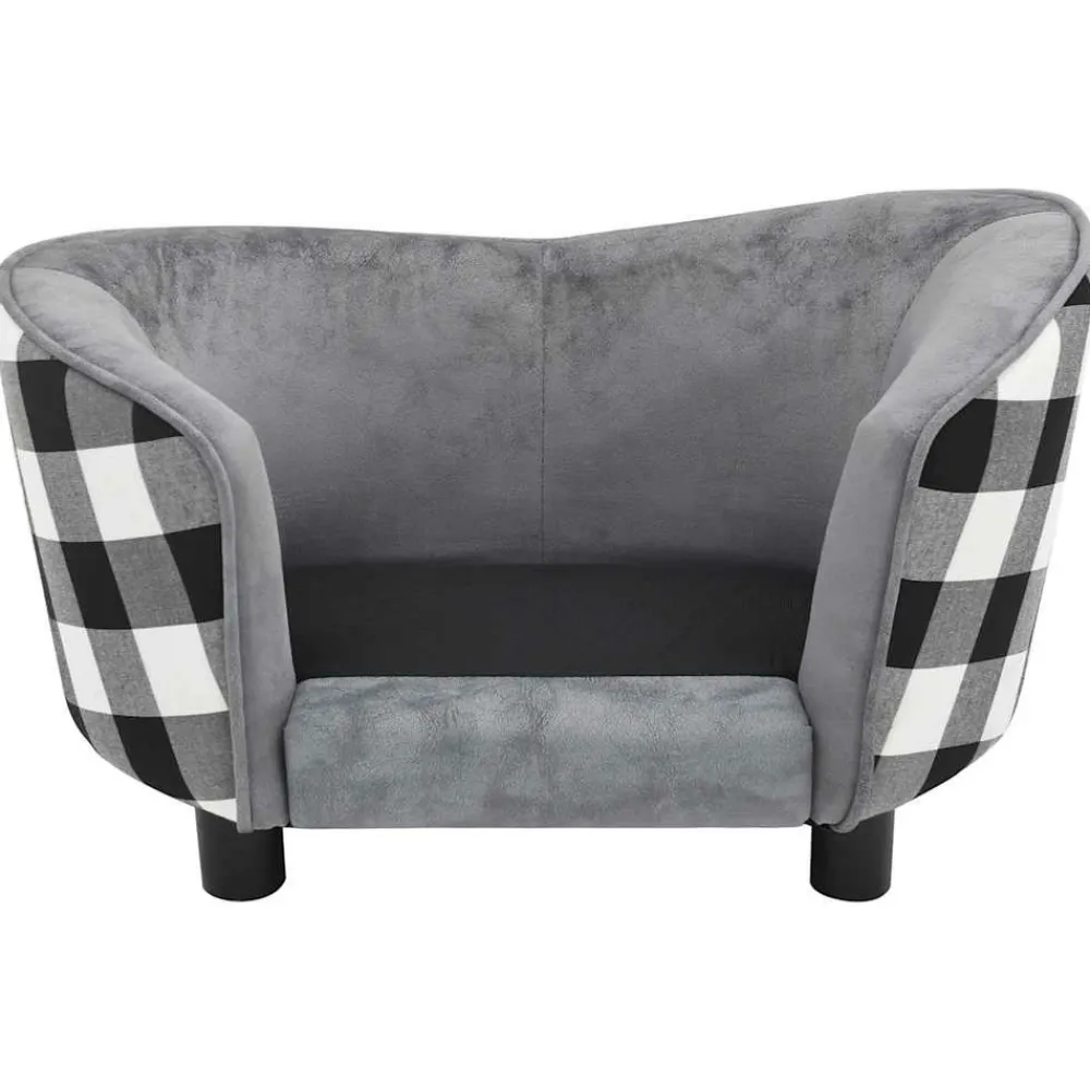 Maison Exclusive Niches, Paniers Et Transports | - Canapé pour chien gris 68x38x38 cm peluche