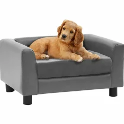 Maison Exclusive - Canapé pour chien gris 60x43x30 cm peluche et similicuir Clearance
