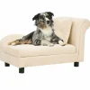 Maison Exclusive - Canapé pour chien avec oreiller crème 83x44x44 cm peluche