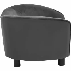 Maison Exclusive Niches, Paniers Et Transports | - Canapé pour chien gris foncé 69x49x40 cm peluche et similicuir