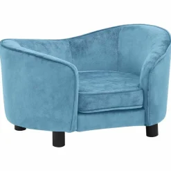 Maison Exclusive Niches, Paniers Et Transports | - Canapé pour chien turquoise 69x49x40 cm peluche
