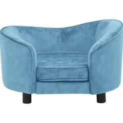Maison Exclusive Niches, Paniers Et Transports | - Canapé pour chien turquoise 69x49x40 cm peluche