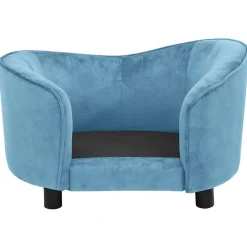 Maison Exclusive Niches, Paniers Et Transports | - Canapé pour chien turquoise 69x49x40 cm peluche