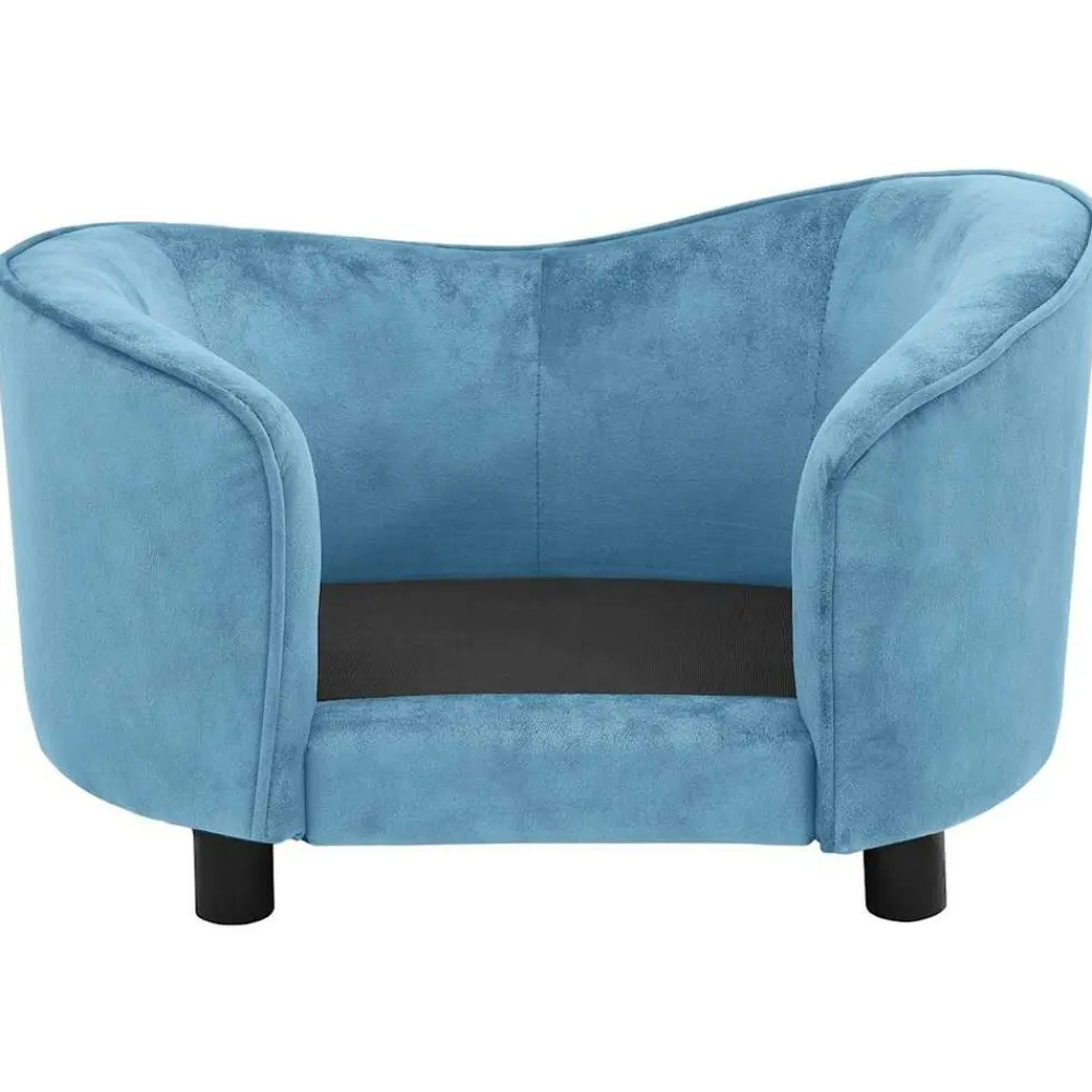Maison Exclusive Niches, Paniers Et Transports | - Canapé pour chien turquoise 69x49x40 cm peluche