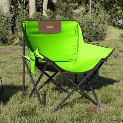 Maison Exclusive Tables Et Chaises De Jardin | - Chaise de camping avec poche pliable lot de 2 vert