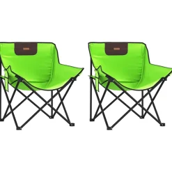 Maison Exclusive Tables Et Chaises De Jardin | - Chaise de camping avec poche pliable lot de 2 vert