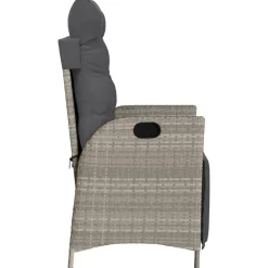 Maison Exclusive Tables Et Chaises De Jardin | - Chaise inclinable de jardin avec repose-pied gris clair rotin