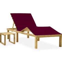 Maison Exclusive - Chaise longue de jardin avec table et coussin pin imprégné