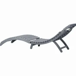 Maison Exclusive Bains De Soleil, Transats Et Hamacs | - Chaise longue avec coussin gris bois d'acacia solide