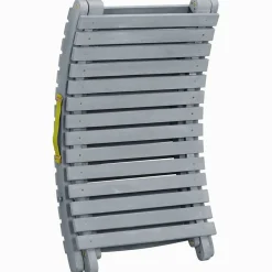 Maison Exclusive Bains De Soleil, Transats Et Hamacs | - Chaise longue avec coussin gris bois d'acacia solide