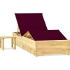 Maison Exclusive Bains De Soleil, Transats Et Hamacs | - Chaise longue de jardin avec table et coussin pin imprégné
