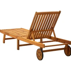 Maison Exclusive Bains De Soleil, Transats Et Hamacs | - Chaise longue de jardin avec coussin bois d'acacia solide
