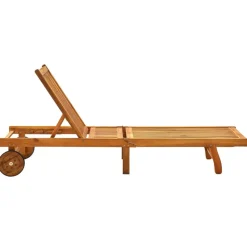 Maison Exclusive Bains De Soleil, Transats Et Hamacs | - Chaise longue de jardin avec coussin bois d'acacia solide