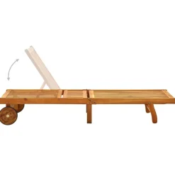 Maison Exclusive Bains De Soleil, Transats Et Hamacs | - Chaise longue de jardin avec coussin bois d'acacia solide