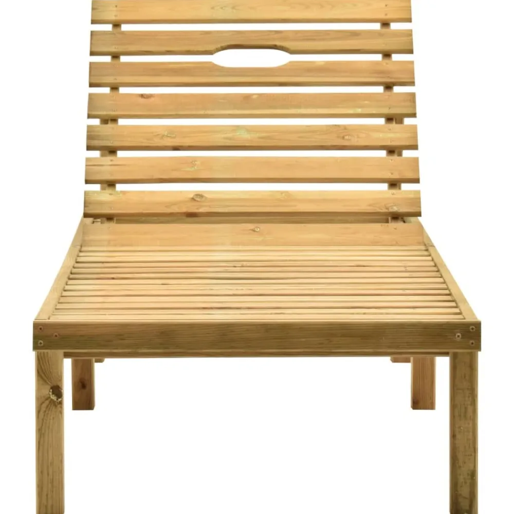 Maison Exclusive Bains De Soleil, Transats Et Hamacs | - Chaise longue de jardin avec table et coussin pin imprégné