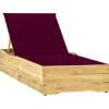 Maison Exclusive Bains De Soleil, Transats Et Hamacs | - Chaise longue avec coussin bordeaux bois de pin imprégné