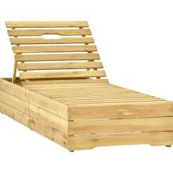 Maison Exclusive Bains De Soleil, Transats Et Hamacs | - Chaise longue avec coussin bordeaux bois de pin imprégné