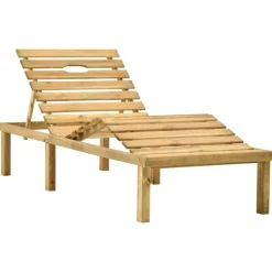 Maison Exclusive Bains De Soleil, Transats Et Hamacs | - Chaise longue de jardin avec table et coussin pin imprégné