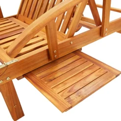 Maison Exclusive Bains De Soleil, Transats Et Hamacs | - Chaise longue de jardin 2 places avec coussins acacia solide